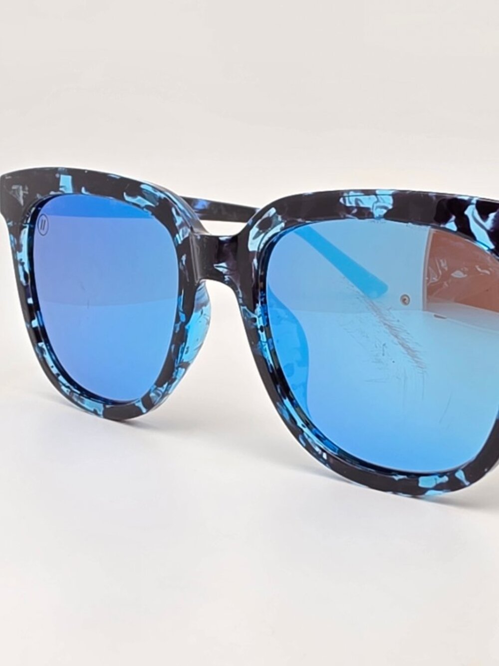 Blenders Blue Raptor Black Tortoise Frame Blue Mirror Polarized Lens Sunglasses